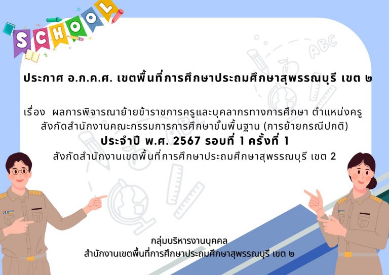 2.ประกาศ อ.ก.ค.ศ. รายชื่อย้ายครู 1.2567